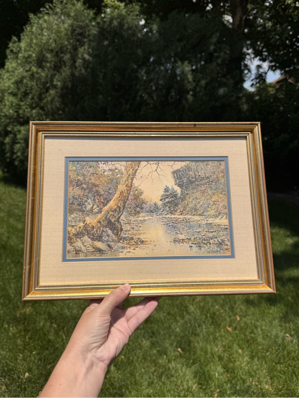 Paul Sawyier Reflections on Elkhorn Creek Framed Print Kentucky Landscape